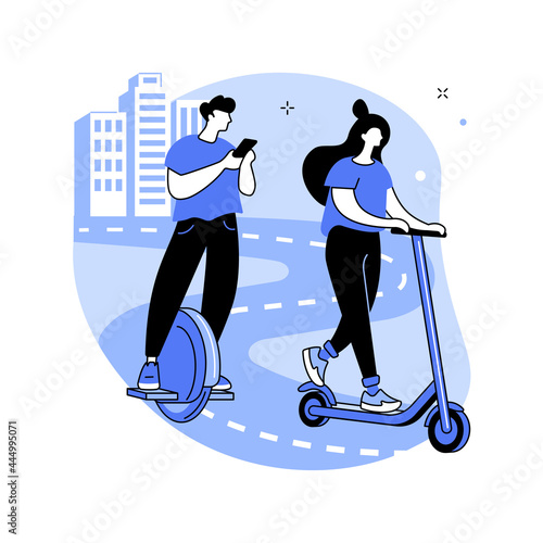 Personal electric transport abstract concept vector illustration.