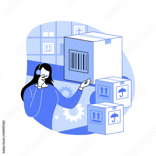 Warehouse voice tasking abstract concept vector illustration.