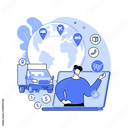 Handling and order processing abstract concept vector illustration.