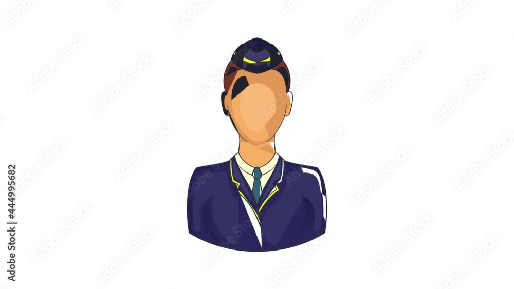 Woman train conductor icon animation cartoon best object isolated on white background Woman train conductor icon animation cartoon best object isolated on white background
