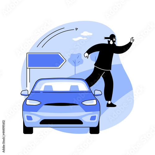 Road fraud abstract concept vector illustration.
