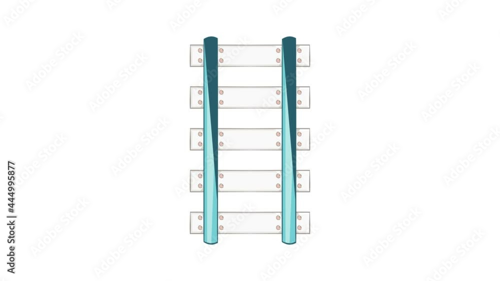 Rails and sleepers icon animation cartoon best object isolated on white background Rails and sleepers icon animation cartoon best object isolated on white background