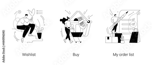 Online shopping abstract concept vector illustrations.
