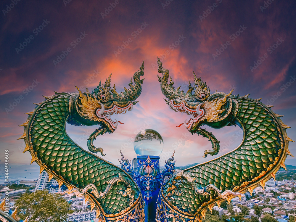 Fototapeta premium Wat Khao Phra Khru viewpoint in ChonBuri, Thailand