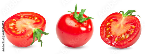 sliced fresh tomato isolated on white background. clipping path.
