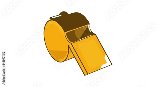 Sports whistle icon animation cartoon best object isolated on white background