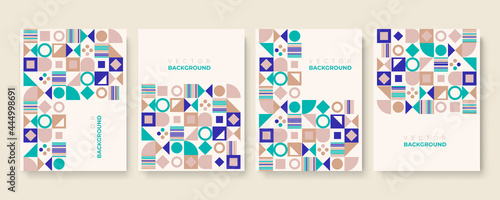 Trendy covers design. Minimal geometric shapes compositions. Applicable for brochures, posters, covers and banners