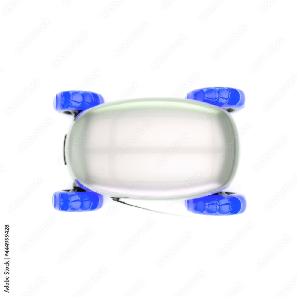 Automated Delivery Robot Service . Modern Smart Wireless Robot Delivers Goods or Food to a Customer. New Technological Iot Business Industry of Delivery Logistic of Online Shop. 3d illustration