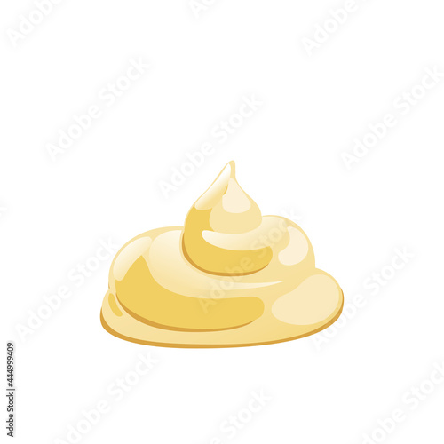 Mayonnaise or yoghurt drop, splash or stain. Vector illustration in cartoon flat style.
