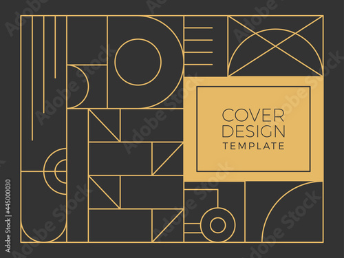 Seamless art deco geometric gold and black pattern. Gold and Luxury Invitation card design vector. Abstract geometry frame and Art deco pattern background. Use for wedding invitation, cover, VIP card