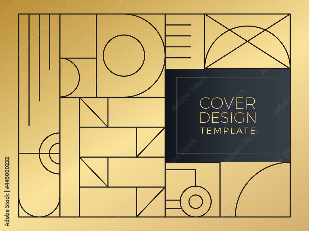 Vecteur Stock Seamless art deco geometric gold and black pattern ...
