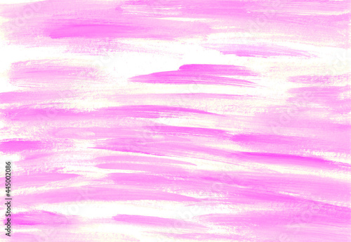 Pink lilac striped brush strokes. Hand drawn watercolor illustration. Horizontal strokes, abstract background.