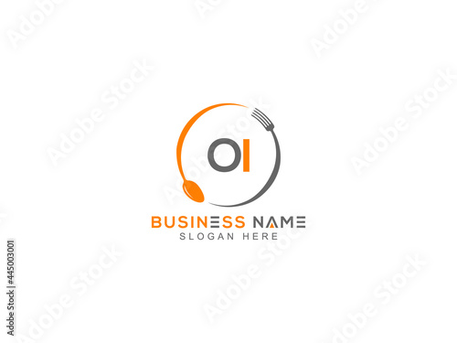 Letter OI Logo, line art oi mountain logo icon vector for river forest hill landscape typography image design