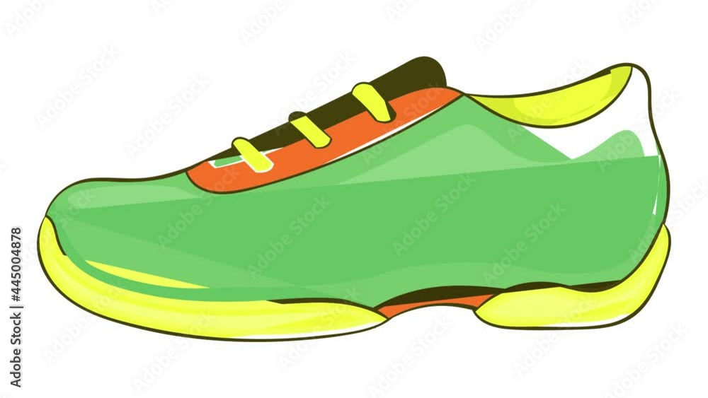 Green sneakers icon animation cartoon best object isolated on white background Green sneakers icon animation cartoon best object isolated on white background