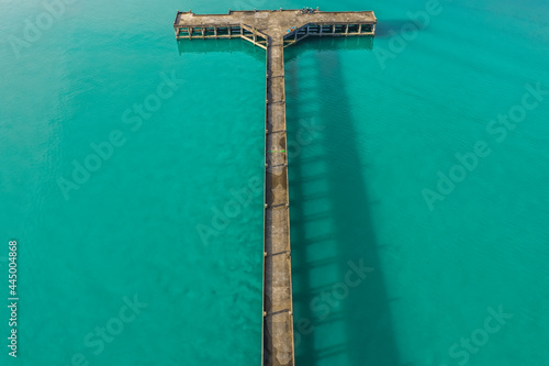 Than Mayom Bridge, Sunken and drowning boats in koh Chang, Trat, Thailand photo