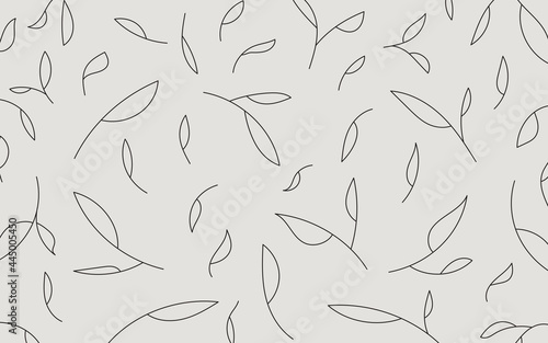 Organic pattern seamless organic background with leaves. Hand drawn texture. Modern graphic design.