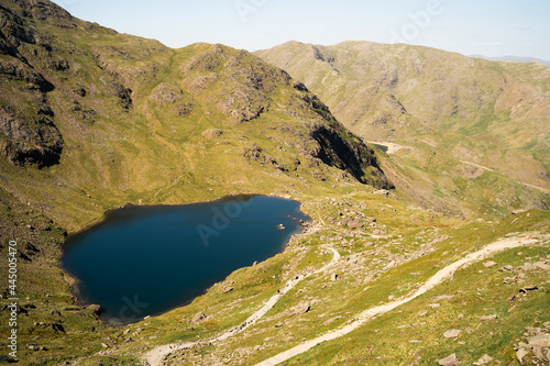 The view from The Old Man of Coniston, mountain peak, Lake District, landscape