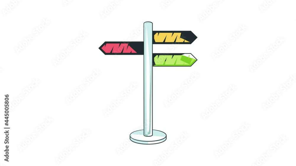 Direction signs icon animation cartoon best object isolated on white background Direction signs icon animation cartoon best object isolated on white background