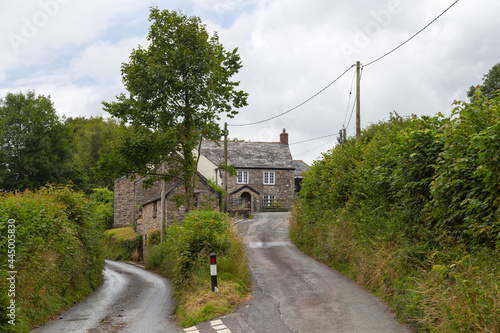 Fotografie Old stone houses in the hamlet of Tresarrett in North Cornwall, England, UK