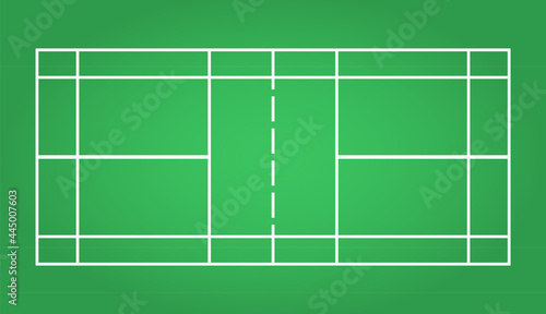 Badminton  field court is green color, Vector Illustration EPS 10