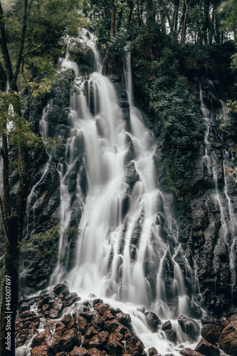 Waterfalls and river in Valle de Bravo  with silk effect in the water by long exposure  amazing jungle landscape.