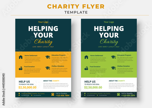 charity flyer Template, life charity existence promotion, education program flyer design