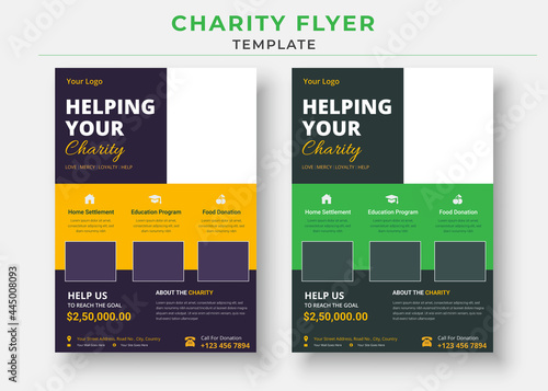 charity flyer Template, life charity existence promotion, education program flyer design