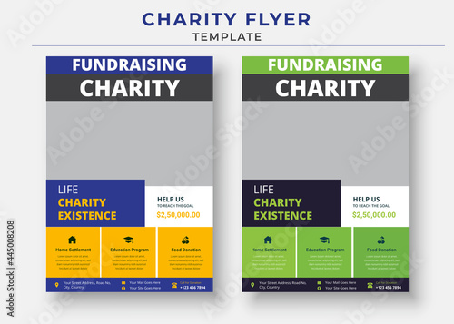 charity flyer Template, life charity existence promotion, education program flyer design