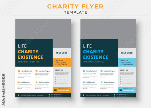 charity flyer Template, life charity existence promotion, education program flyer design
