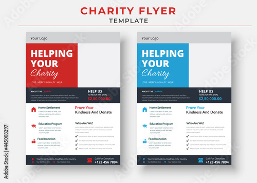 charity flyer Template, life charity existence promotion, education program flyer design