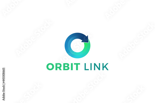 Letter O 3d blue color creative arrow technological business logo      
