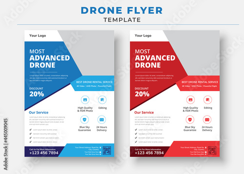 Drone Flyer Template, Drone Services Business Flyer, Drone Rent Flyer