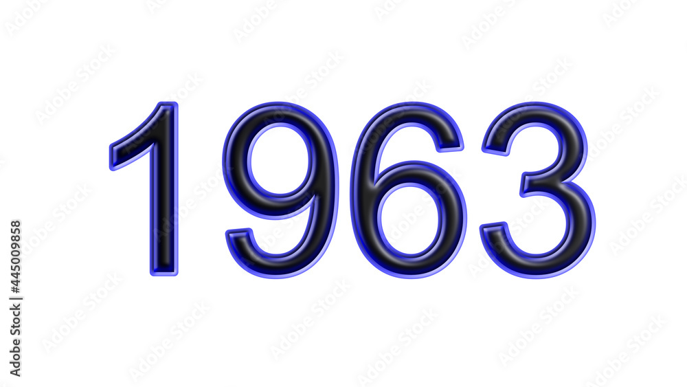 blue 1963 number 3d effect white background blue 1963 number 3d effect white background