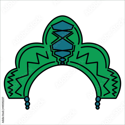 kokoshnik. Russian hat. National clothes. pattern. circuit. hand draw. vector eps 10 