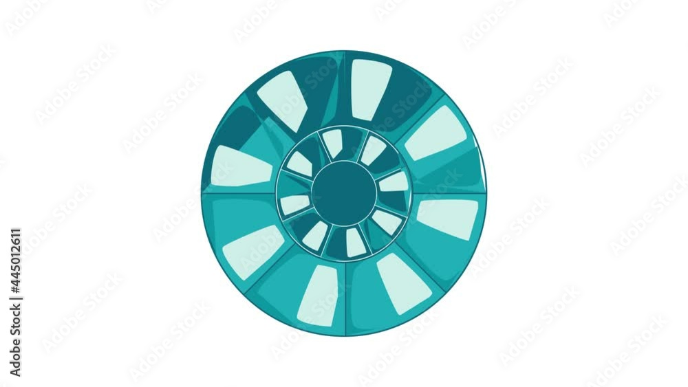 Abstract blue round shape icon animation cartoon best object isolated on white background Abstract blue round shape icon animation cartoon best object isolated on white background