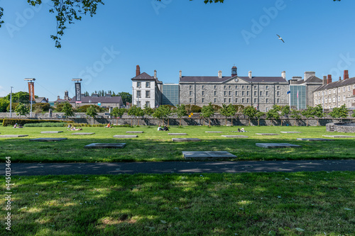 Photography Summer day in Dublin city,people enjoying the sun in Croppies Acre Memorial Park