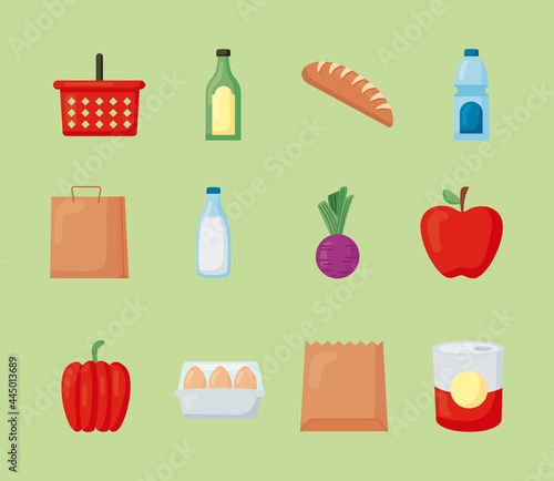 twelve groceries icons