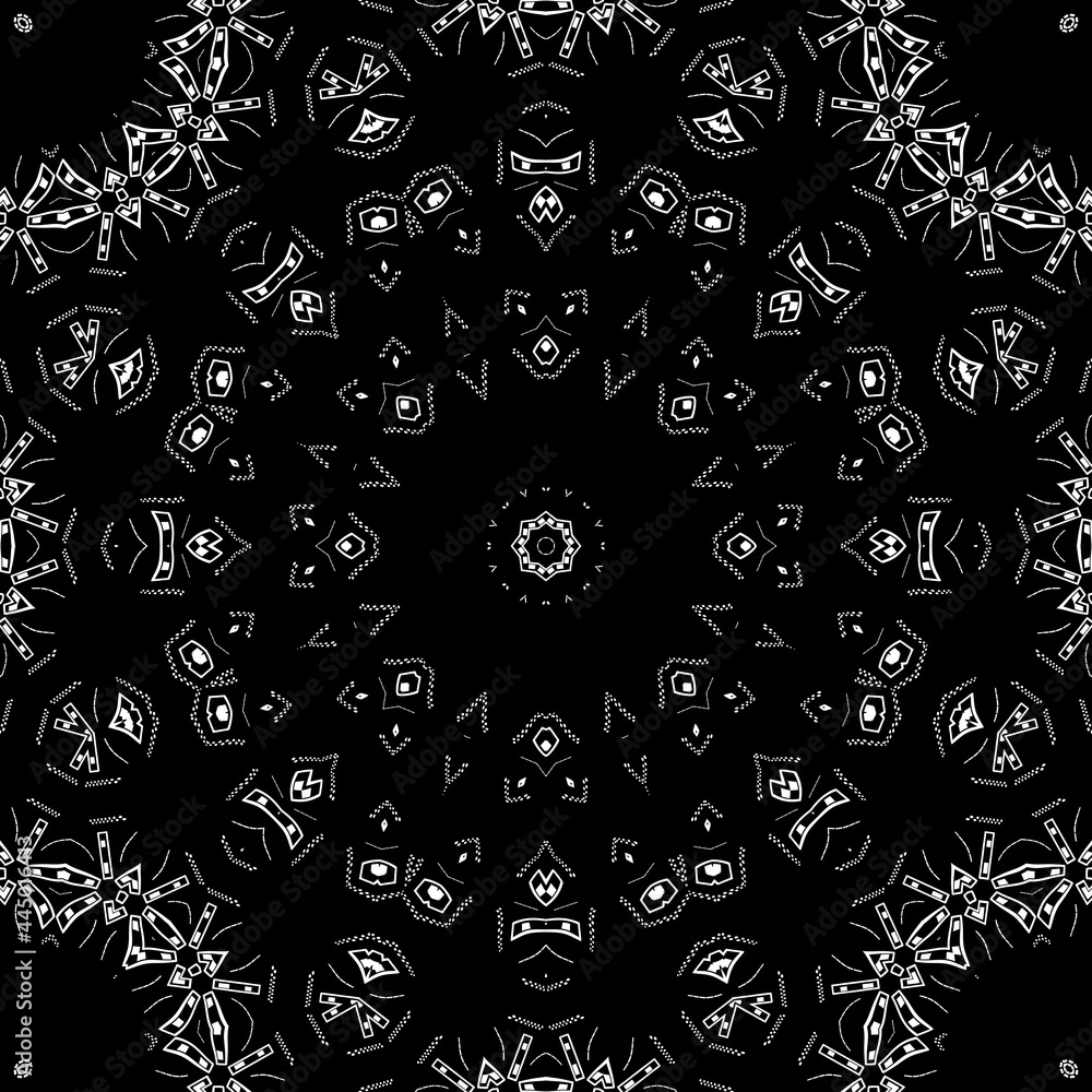Black and white floral pattern illustration design. Black and white floral pattern illustration design.