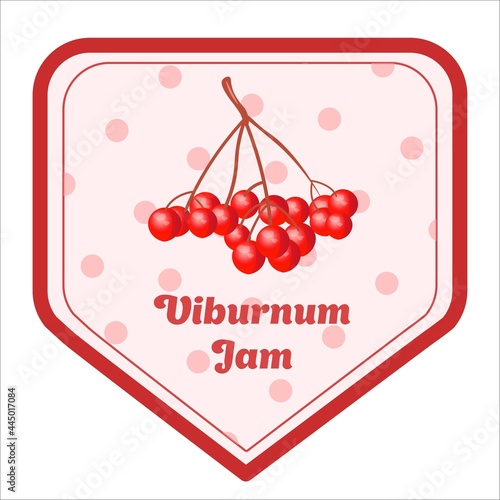 Vector label design of viburnum jam