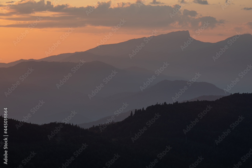 Fototapeta premium Mountain Biosphere Reserve at sunrise
