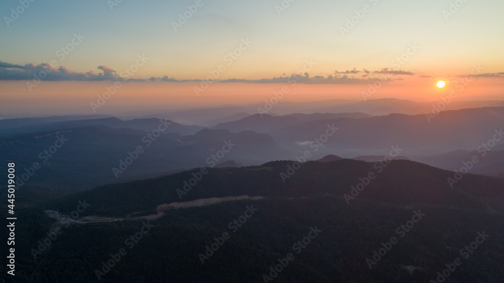 Fototapeta premium Mountain Biosphere Reserve at sunrise