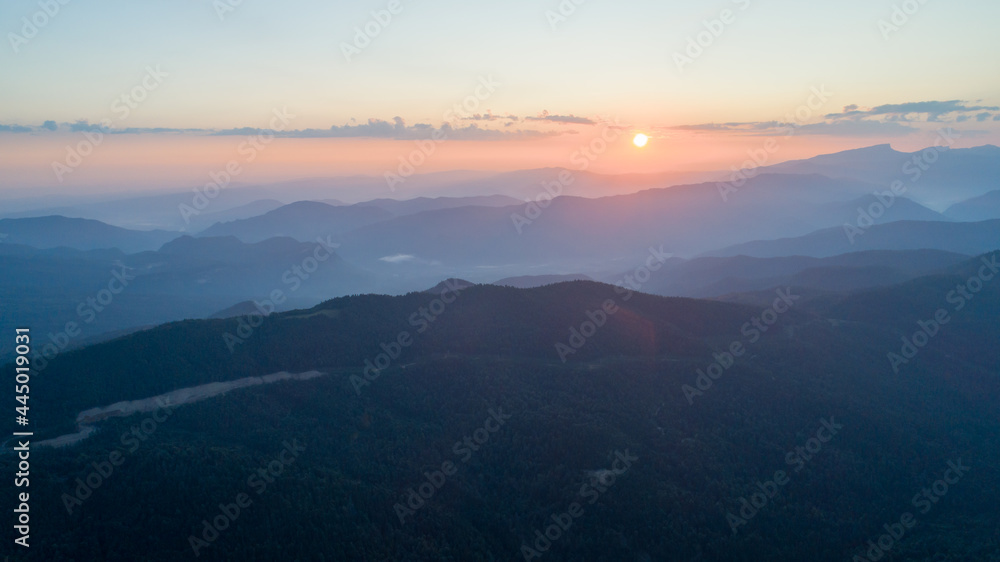 Mountain Biosphere Reserve at sunrise