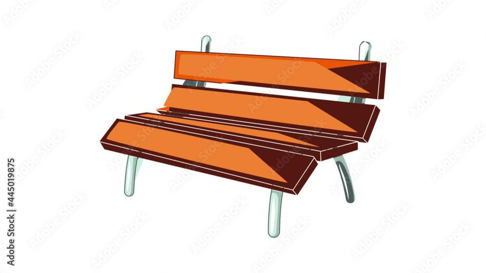 Bench icon animation cartoon best object isolated on white background