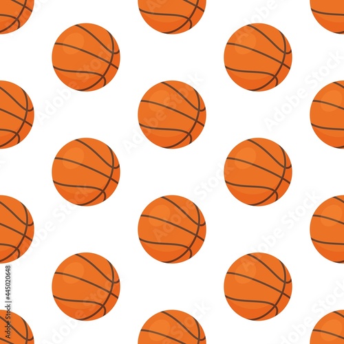Vector illustration of basketball pattern. print of balls isolated on white background. Physical education class at school or uni.