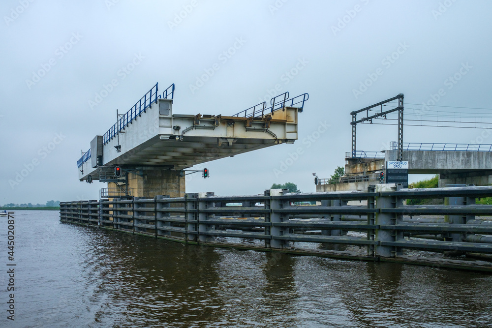 railway bridge bij Grou, Friesland Province, The Netherlands railway bridge bij Grou, Friesland Province, The Netherlands