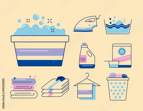 nine laundry service icons