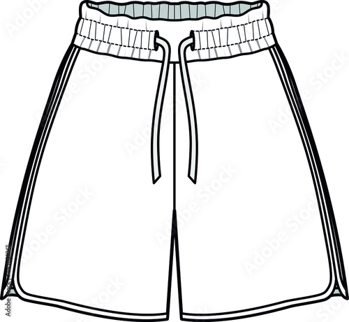 high waist wide leg baggy shorts vector illustration photo