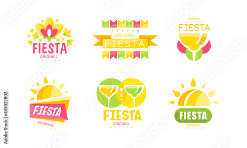 Fototapeta Naklejka Na Ścianę i Meble -  Bright Fiesta Saint Day Celebration Original Design Vector Set