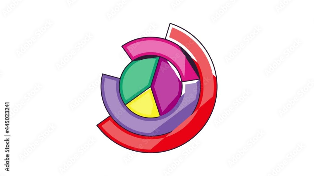 Business pie chart icon animation cartoon best object isolated on white background