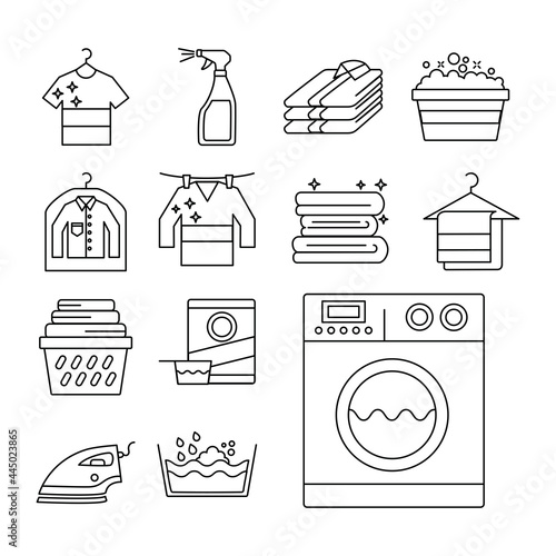 thirteen laundry service icons